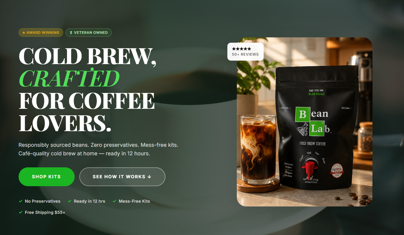 Bean Lab Coffee website